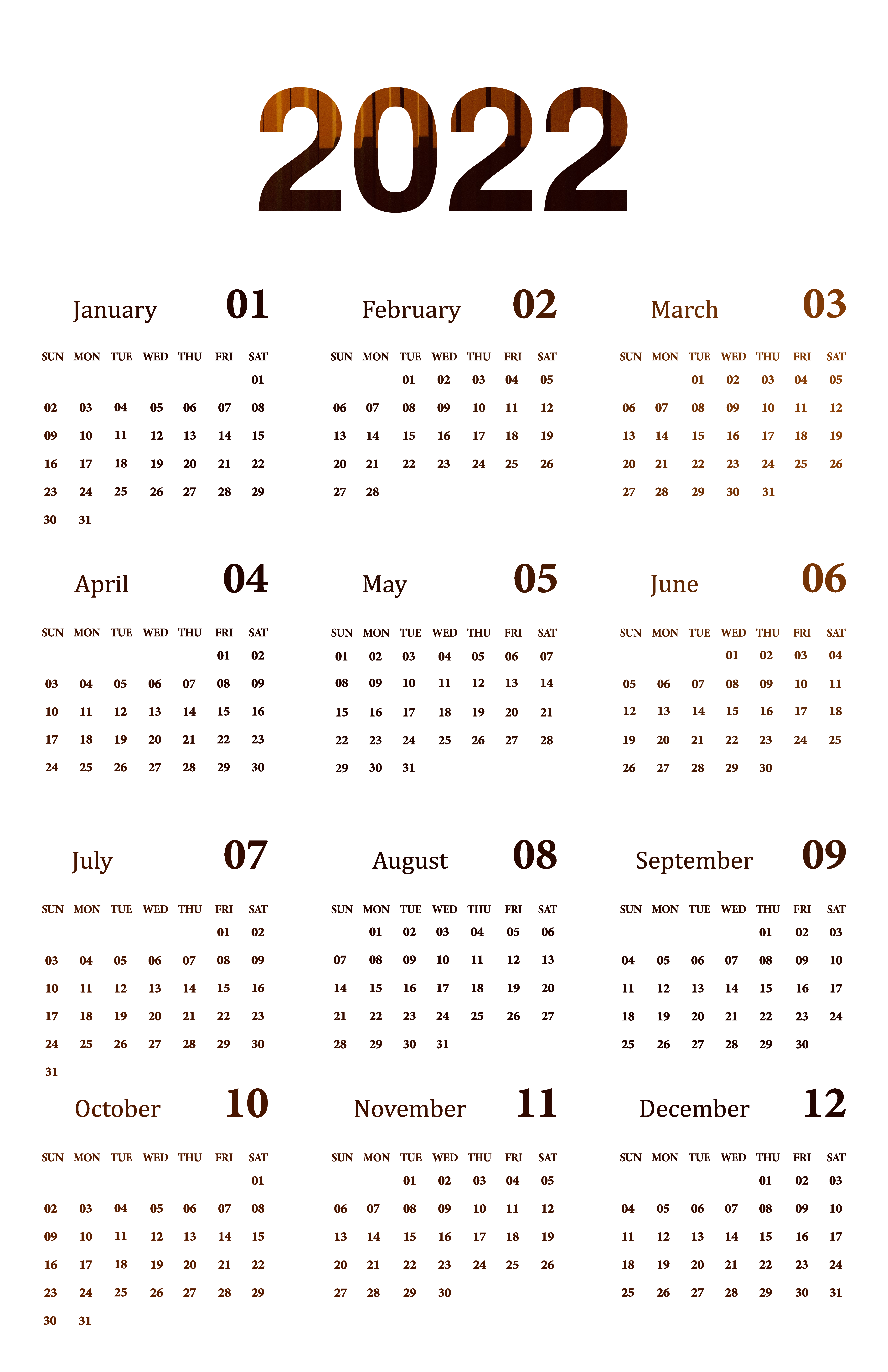 Calendar Binary Holidays 2022 Year PNG