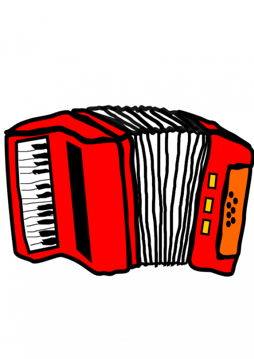 Vector Cello Accordion Red Music PNG