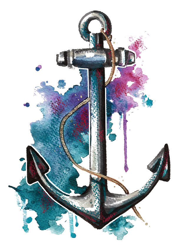Piercings Watercolor Endpoint Henna Anchor PNG
