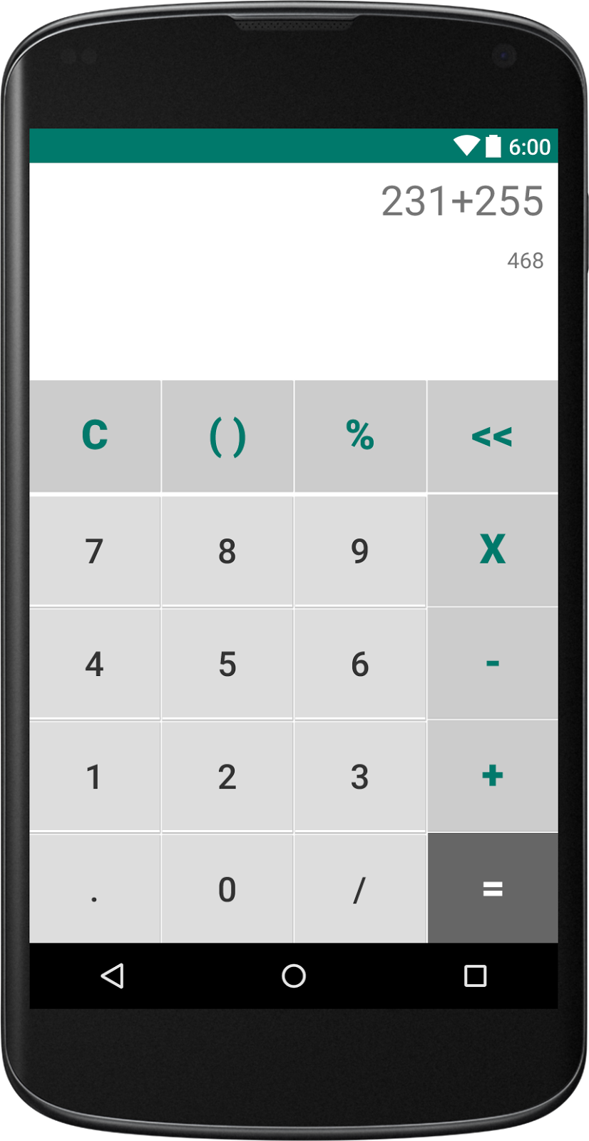 Calculator Design Interface Android Simple PNG