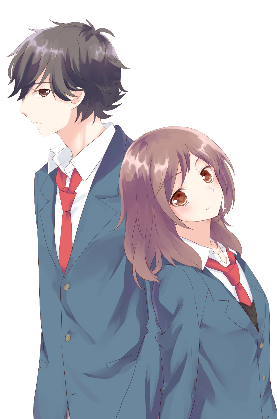 Anime Couple School High Cartoon PNG