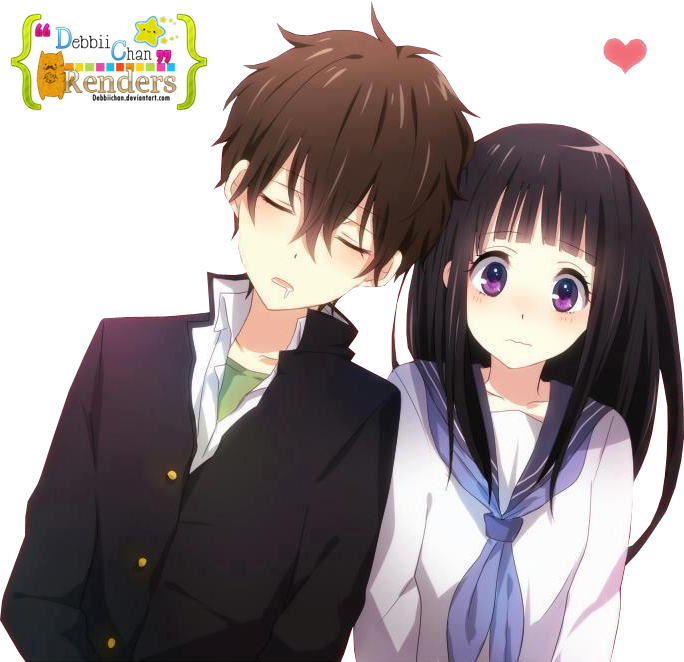 High Cartoon Anime School Couple PNG