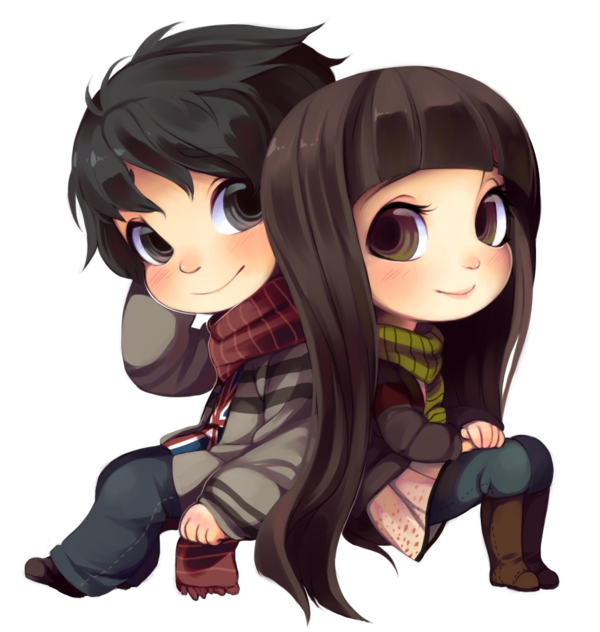 Cartoon File Anime Tween Couple PNG