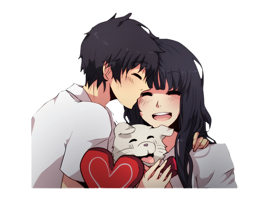 School Anime Couple Cartoon High PNG