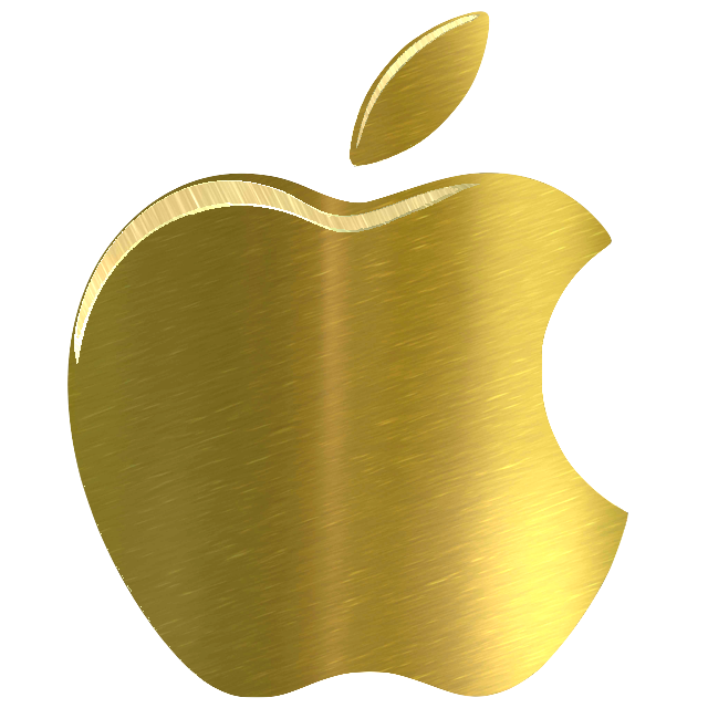 Brass Apple Logo Icons Material PNG