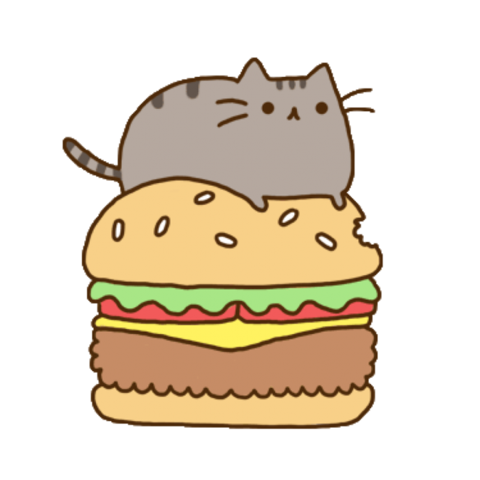 Hamburger Pusheen Meat Food Sketches PNG