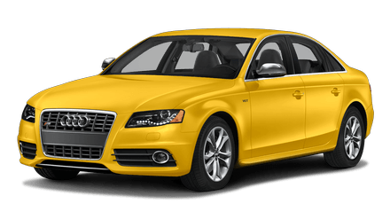 Yellow Audi Car Sunrise Flowers PNG