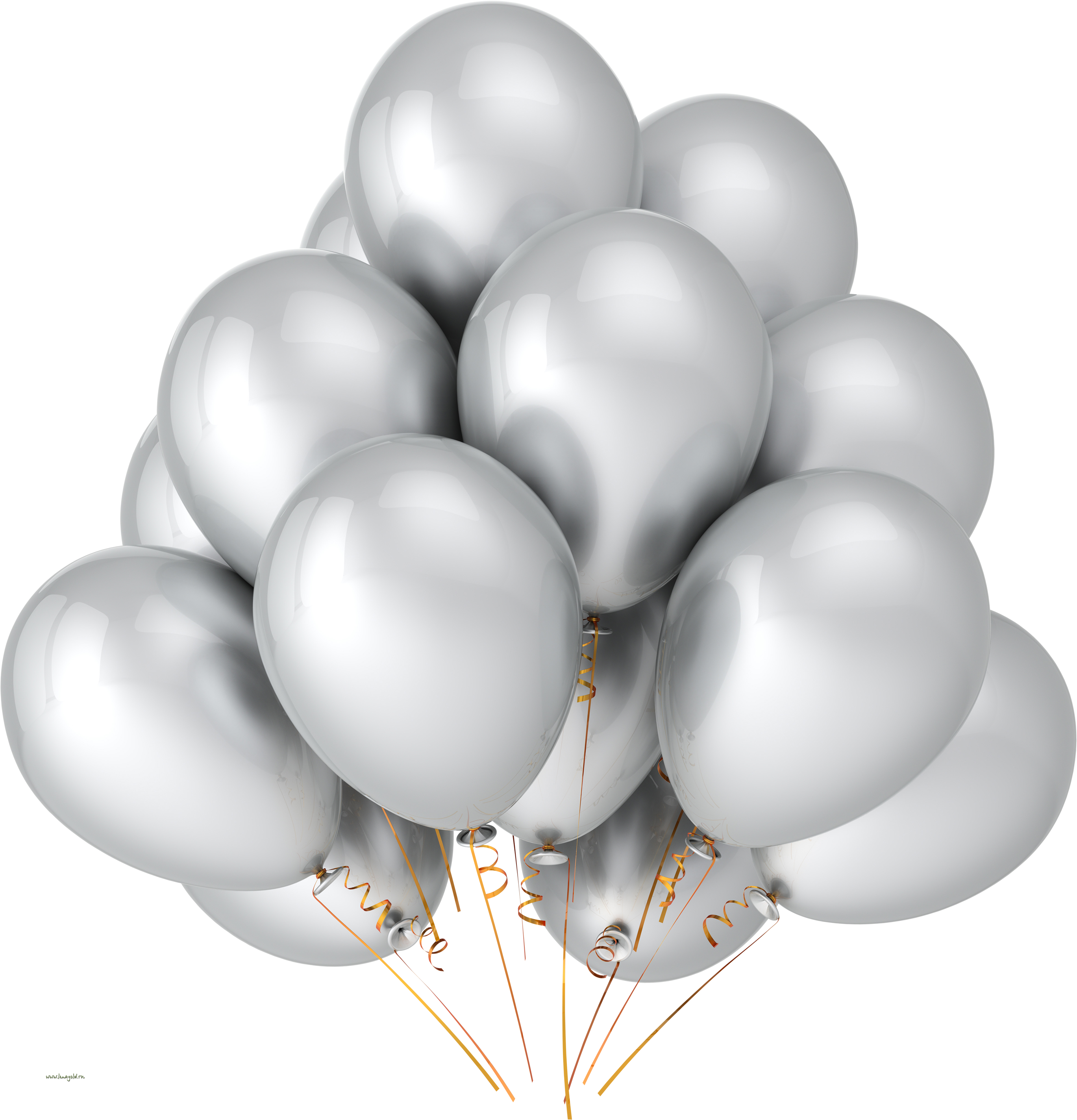Holidays Balloon Float Birthday Silver PNG