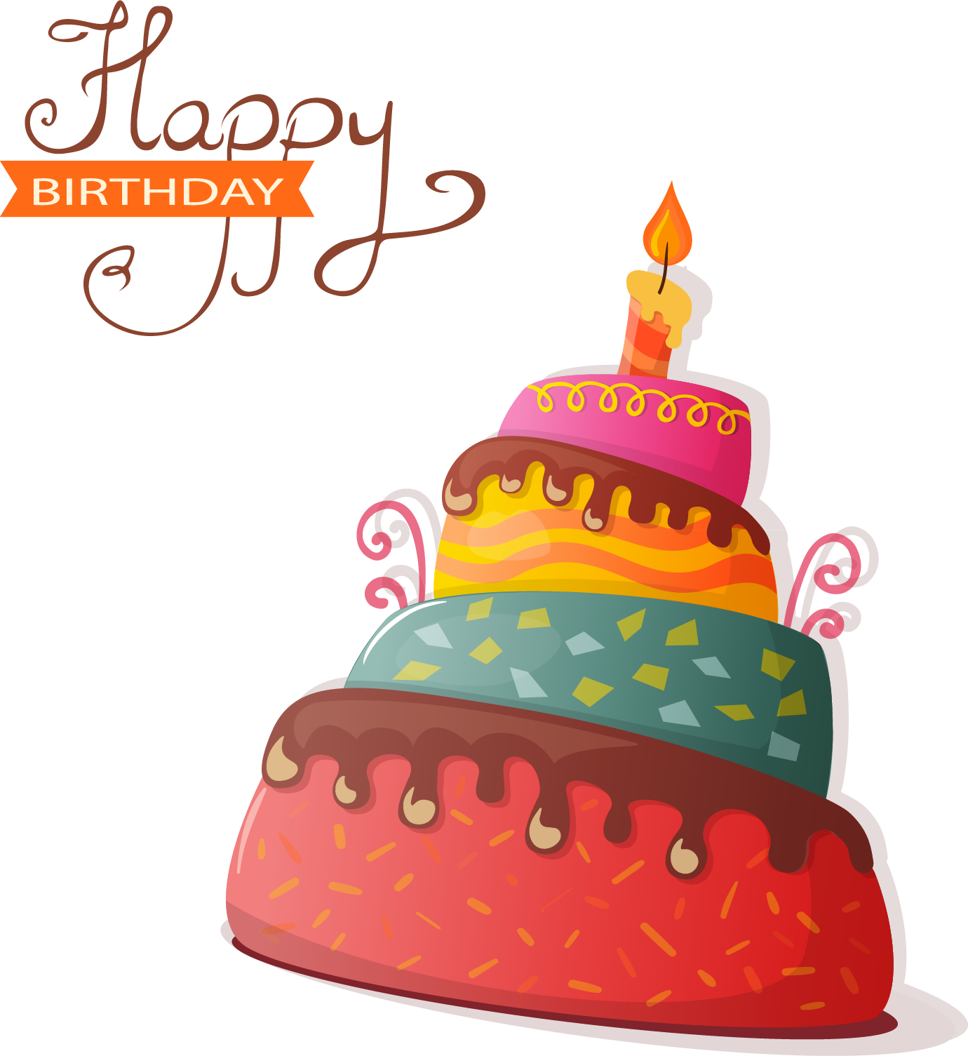 Birthday Gala Chocolate Party Font PNG
