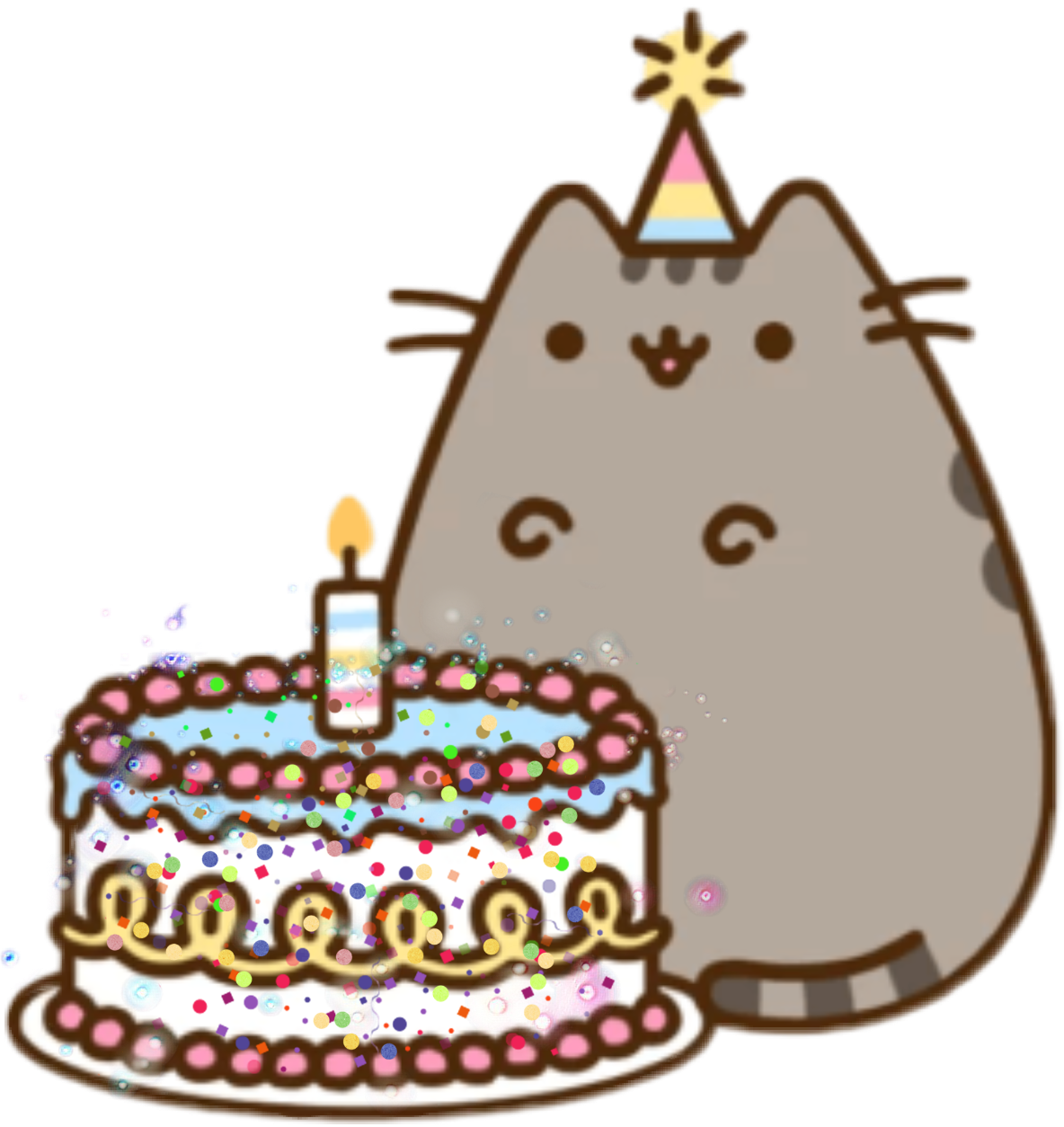 Birthday Happy Thanksgiving Cake Cat PNG