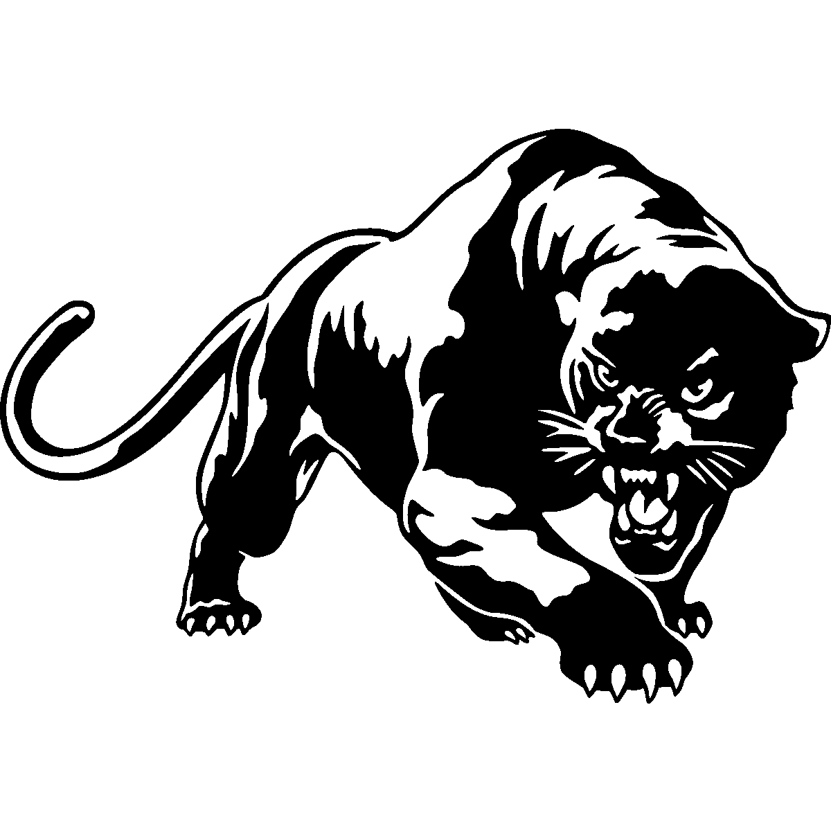 Textile Decal Sticker Panther Black PNG