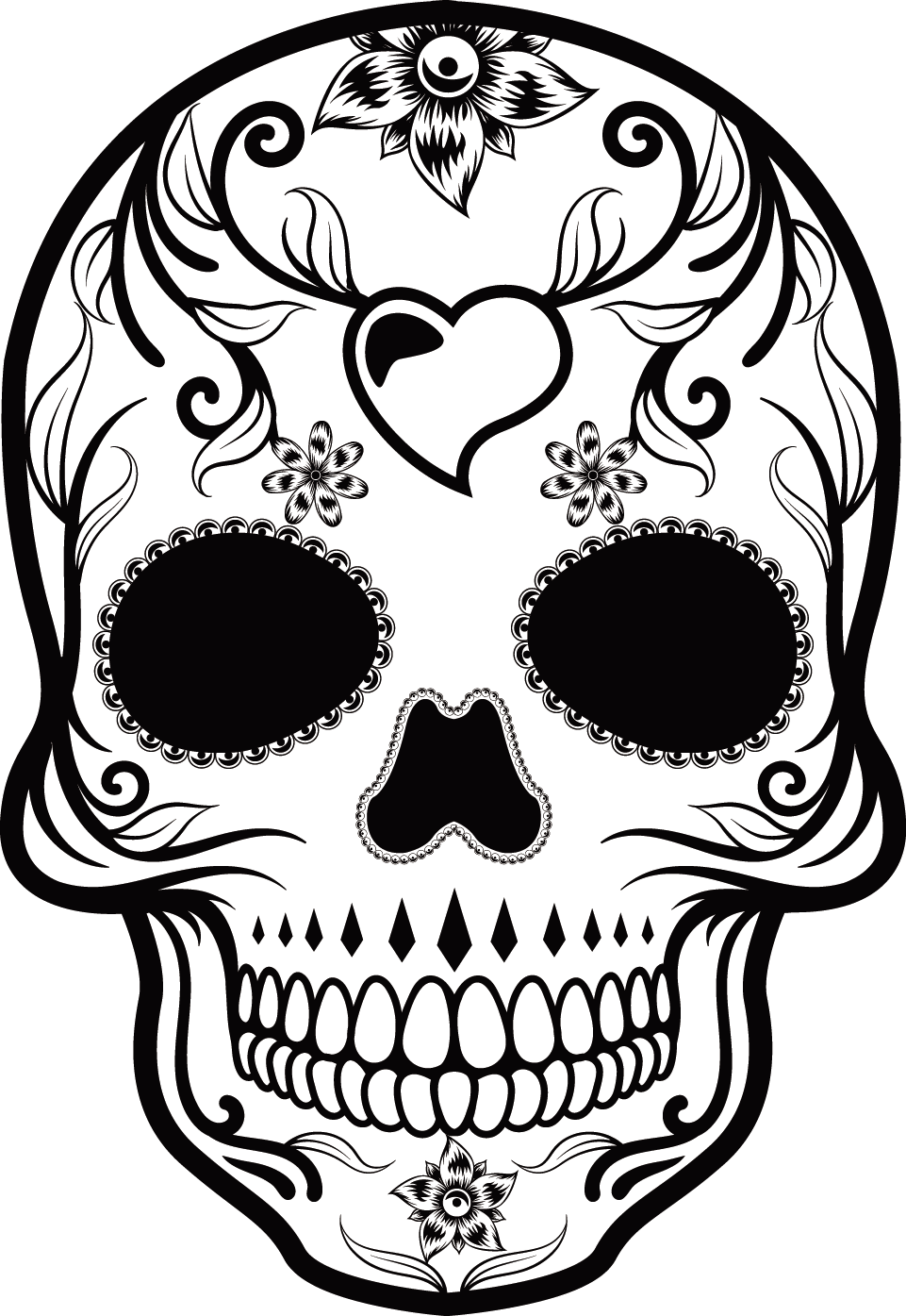 Visual Mexican Skull Art Head PNG