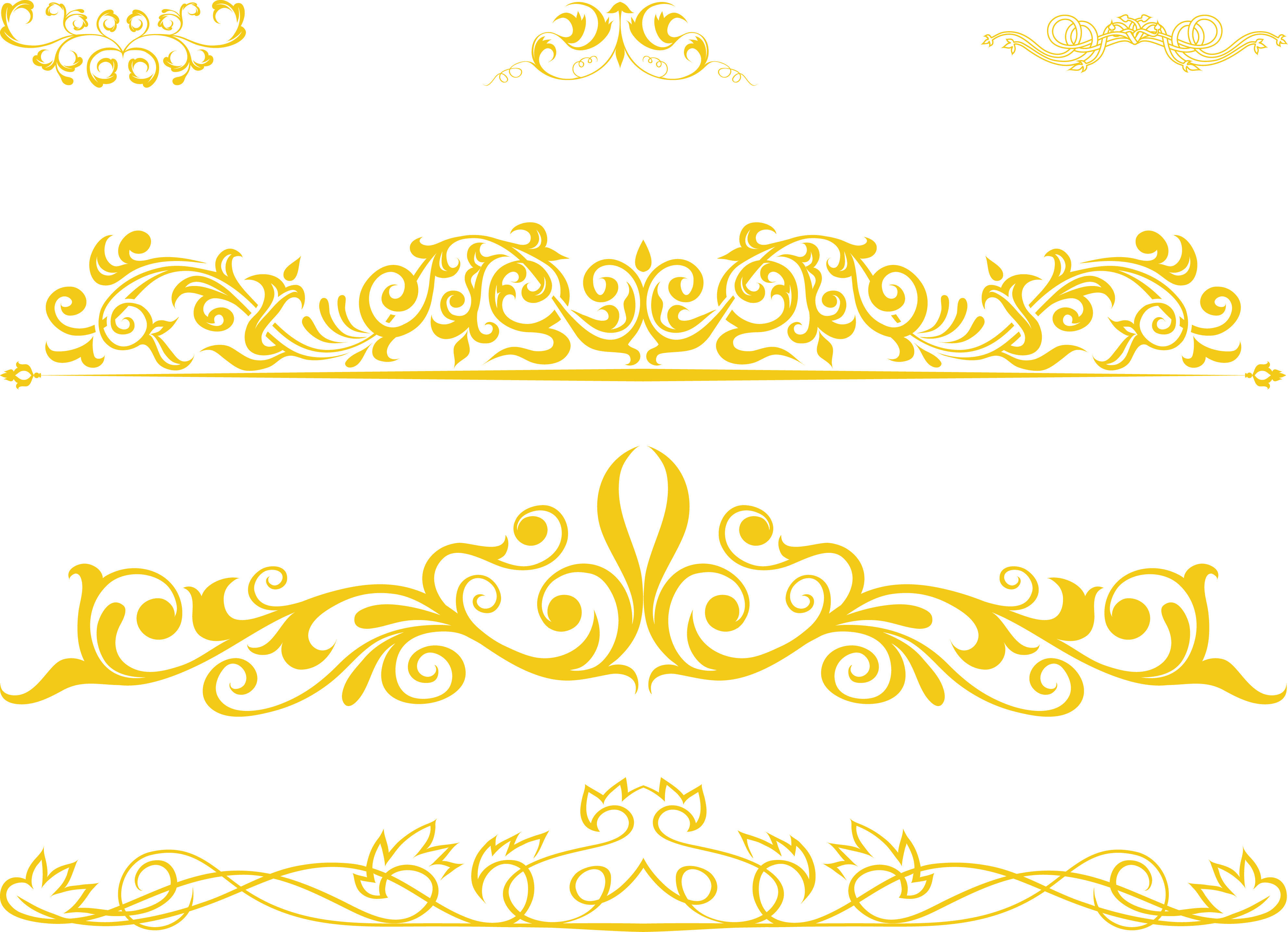 Yellow Ornament Scalable Text Vector PNG