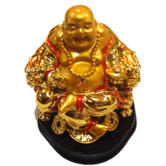 Golden Lotuses Buddha Laughing Religion PNG