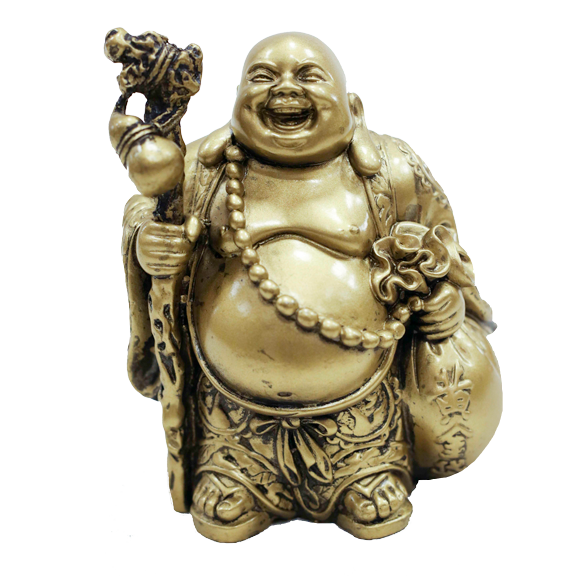 Religion Deity Buddha Laughing Golden PNG