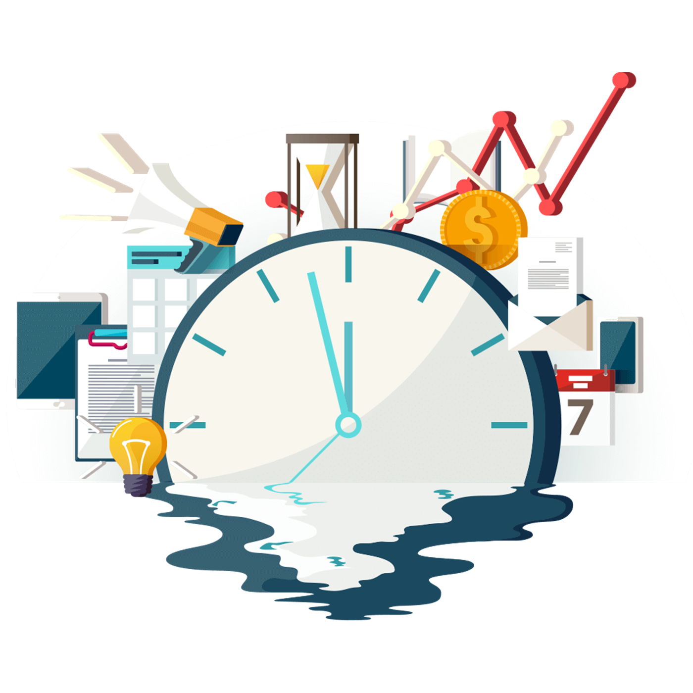 Business Technology Management Clock Service PNG