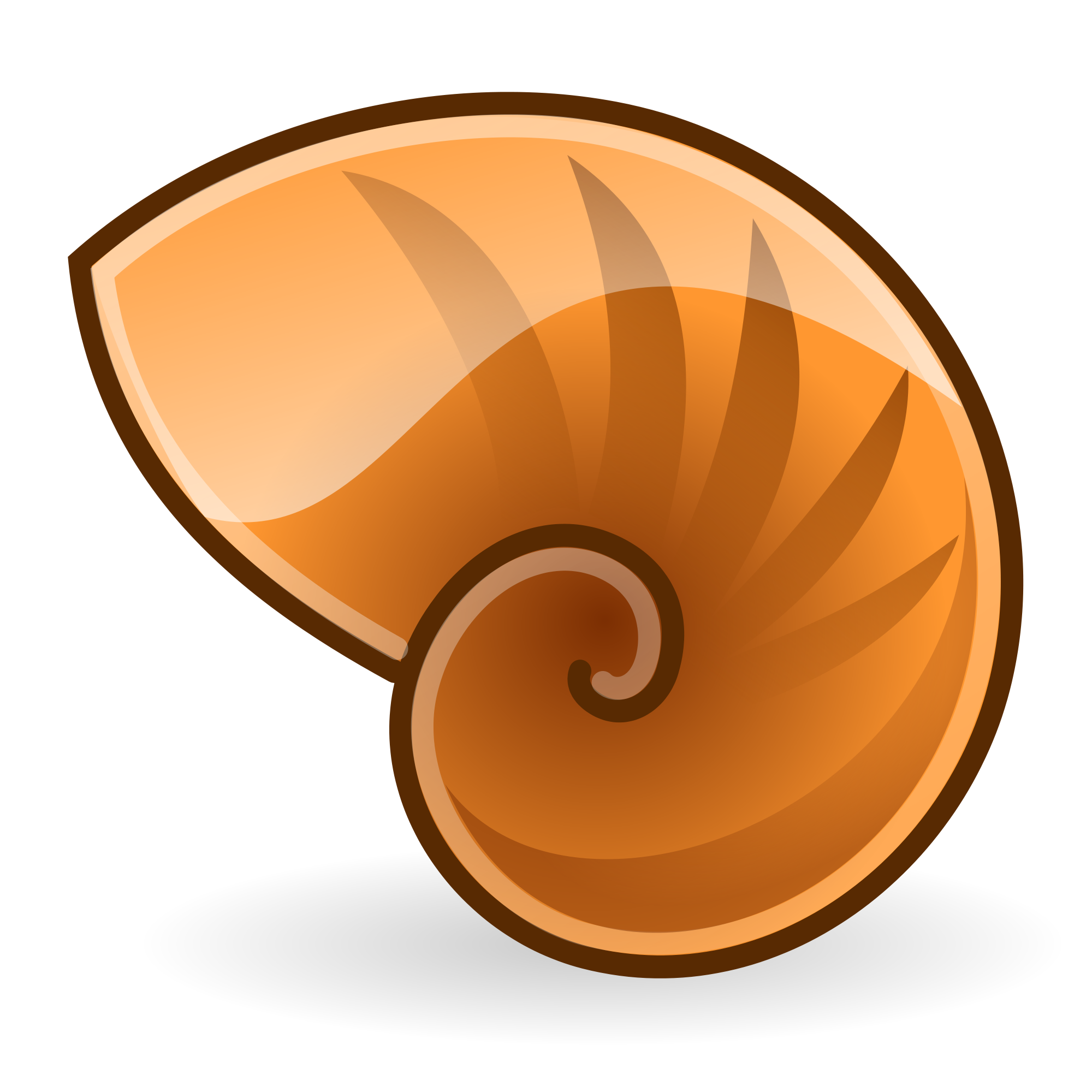 Invertebrate Orange Spiral Shell Trackball PNG