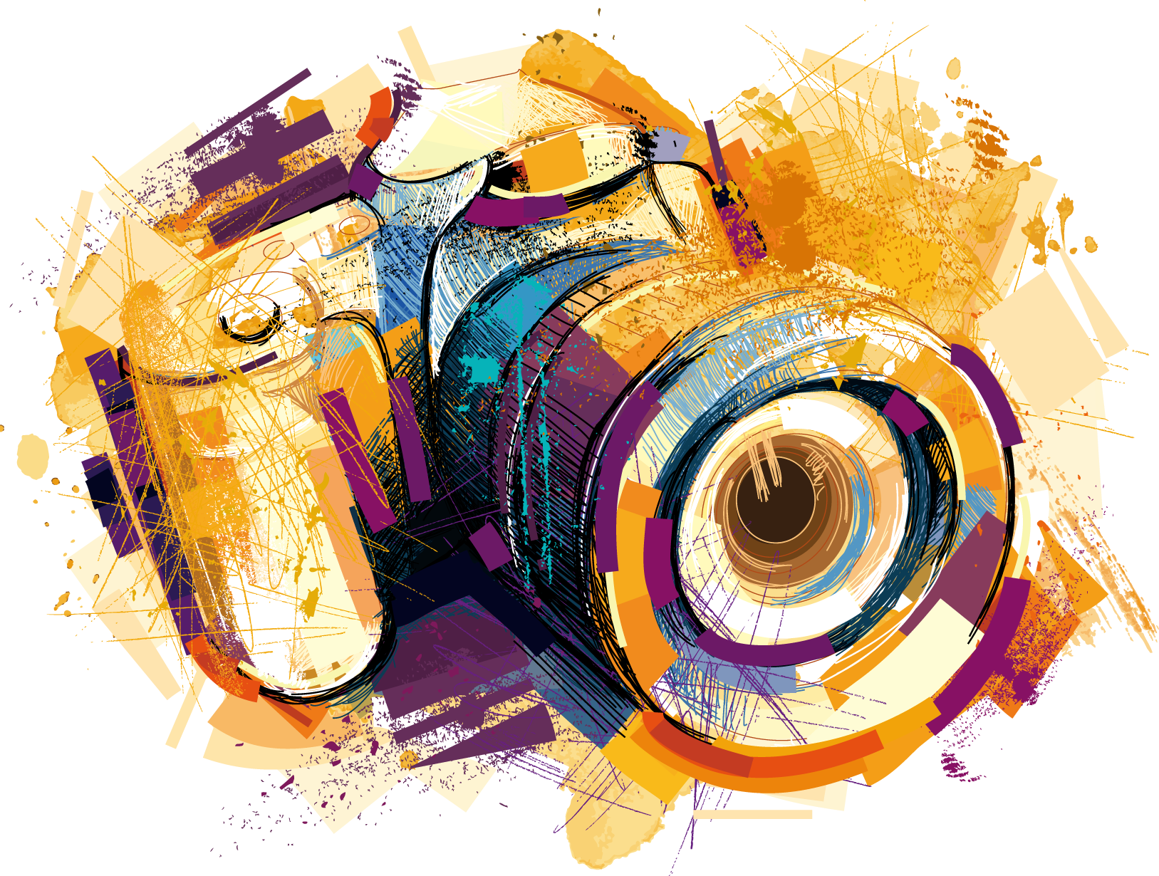 Effects Art Yellow Flashgun Camera PNG