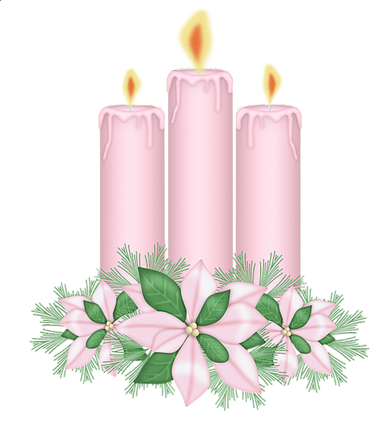 Wreath Border Taper Candles PNG
