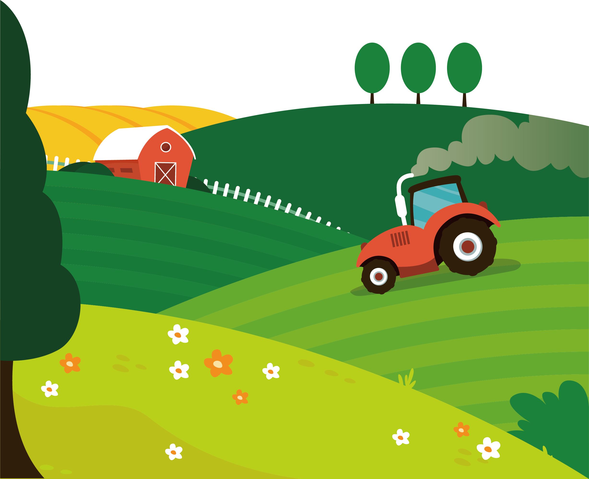 Farm Vehicle Cartoon Tractor Recreation PNG