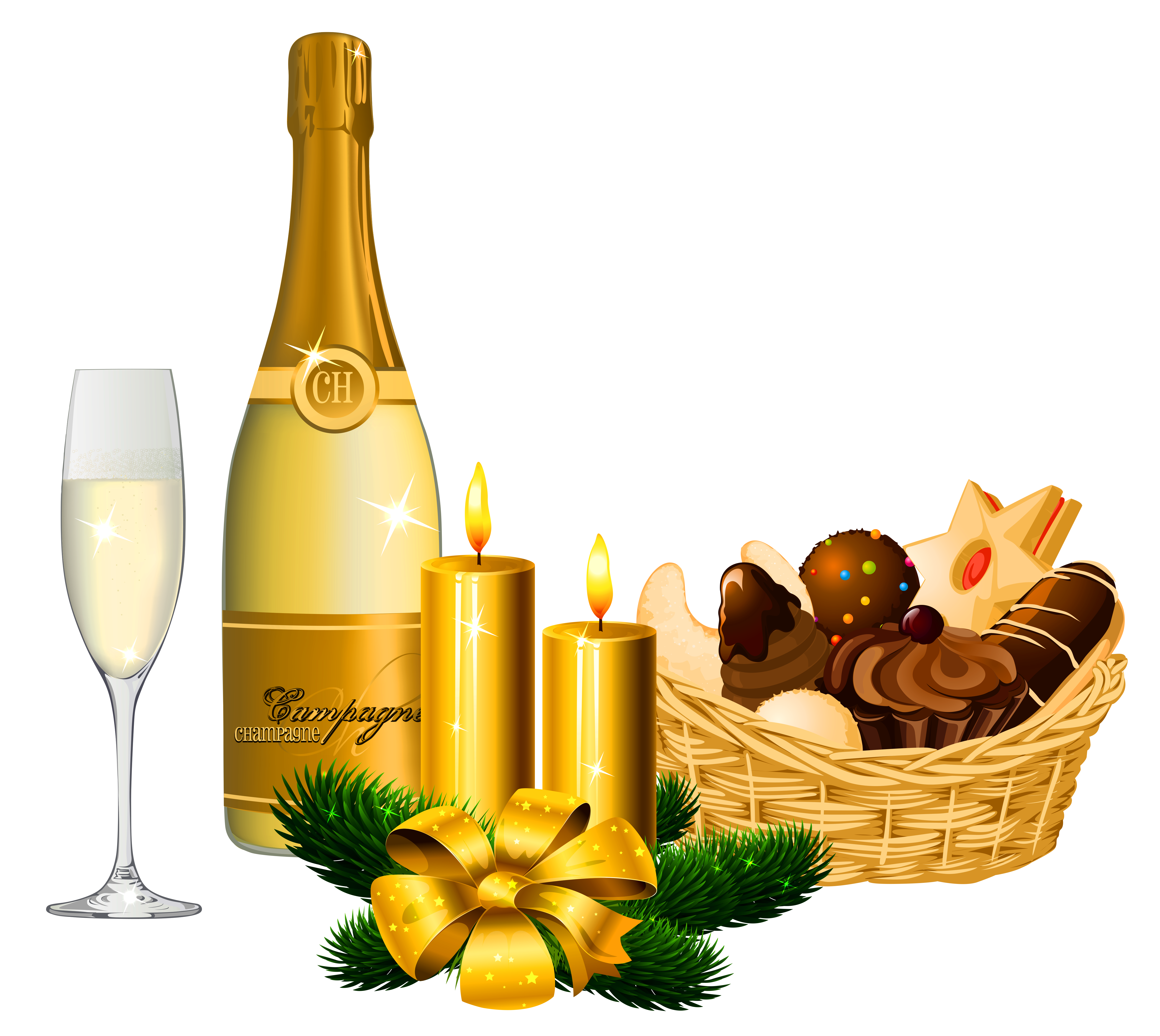 Decorations Bubbly Wallpaper Merry Champers PNG