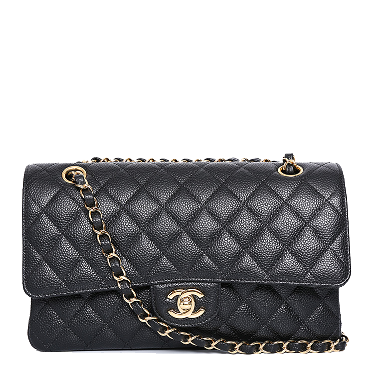 Brand Handbag Black Quilted Classic PNG