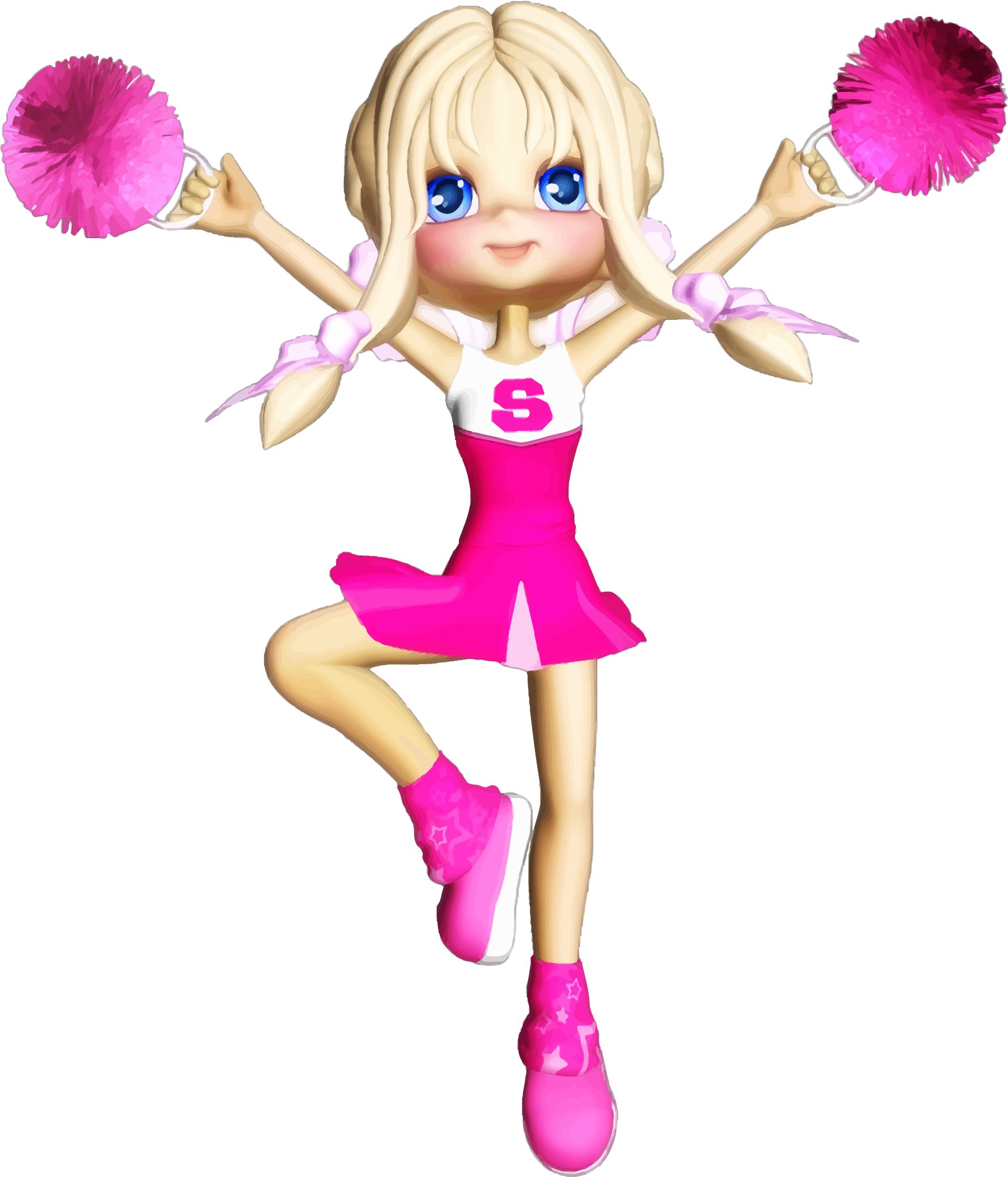 Cheerleader Cheering Goal Softball Mascot PNG
