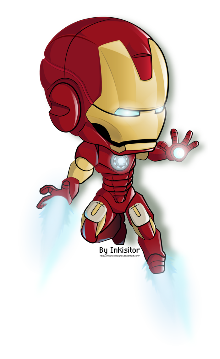 Iron Chibi Man Cartoon PNG