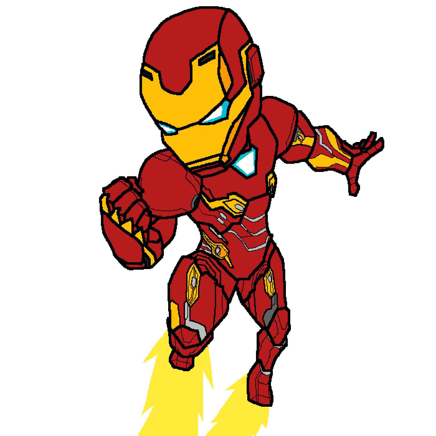 Chibi Cartoon Iron Man PNG