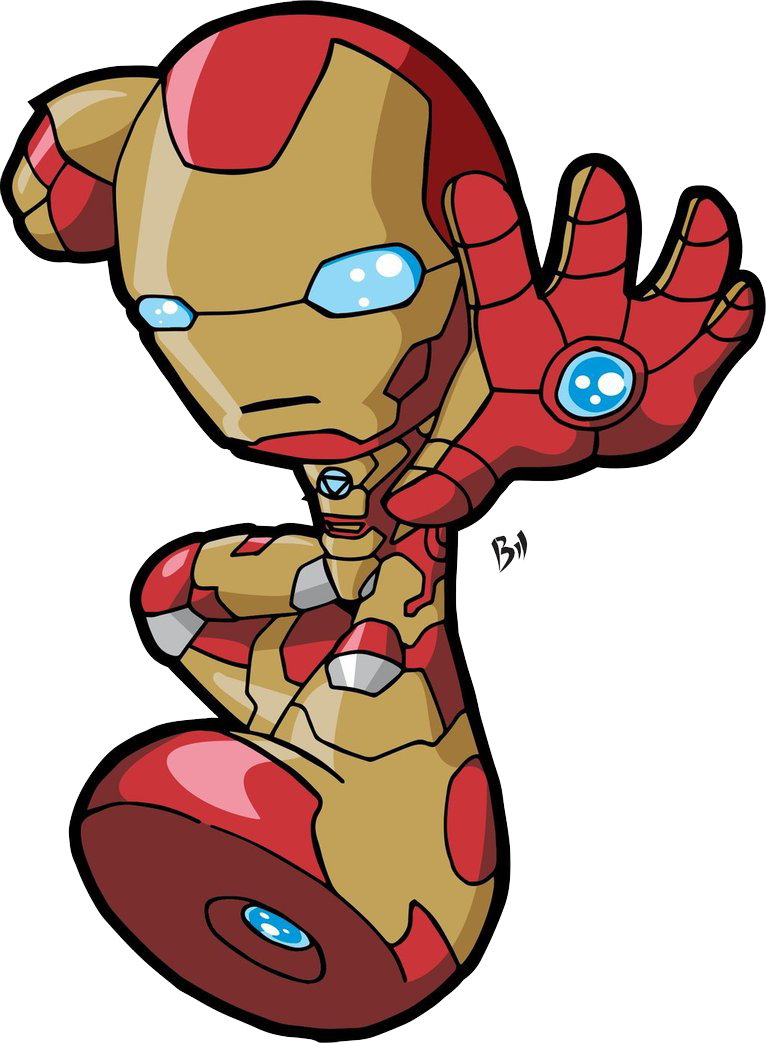 Iron Cartoon Vector Chibi Man PNG