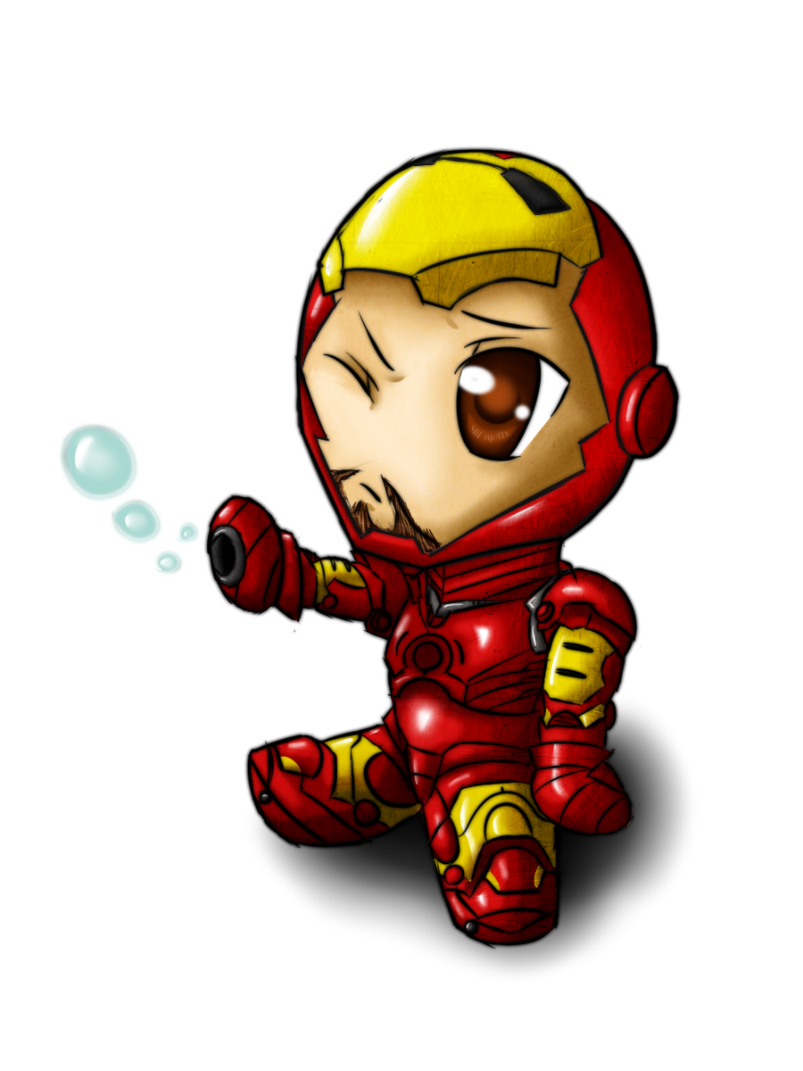 Iron Vector Cartoon Chibi Man PNG