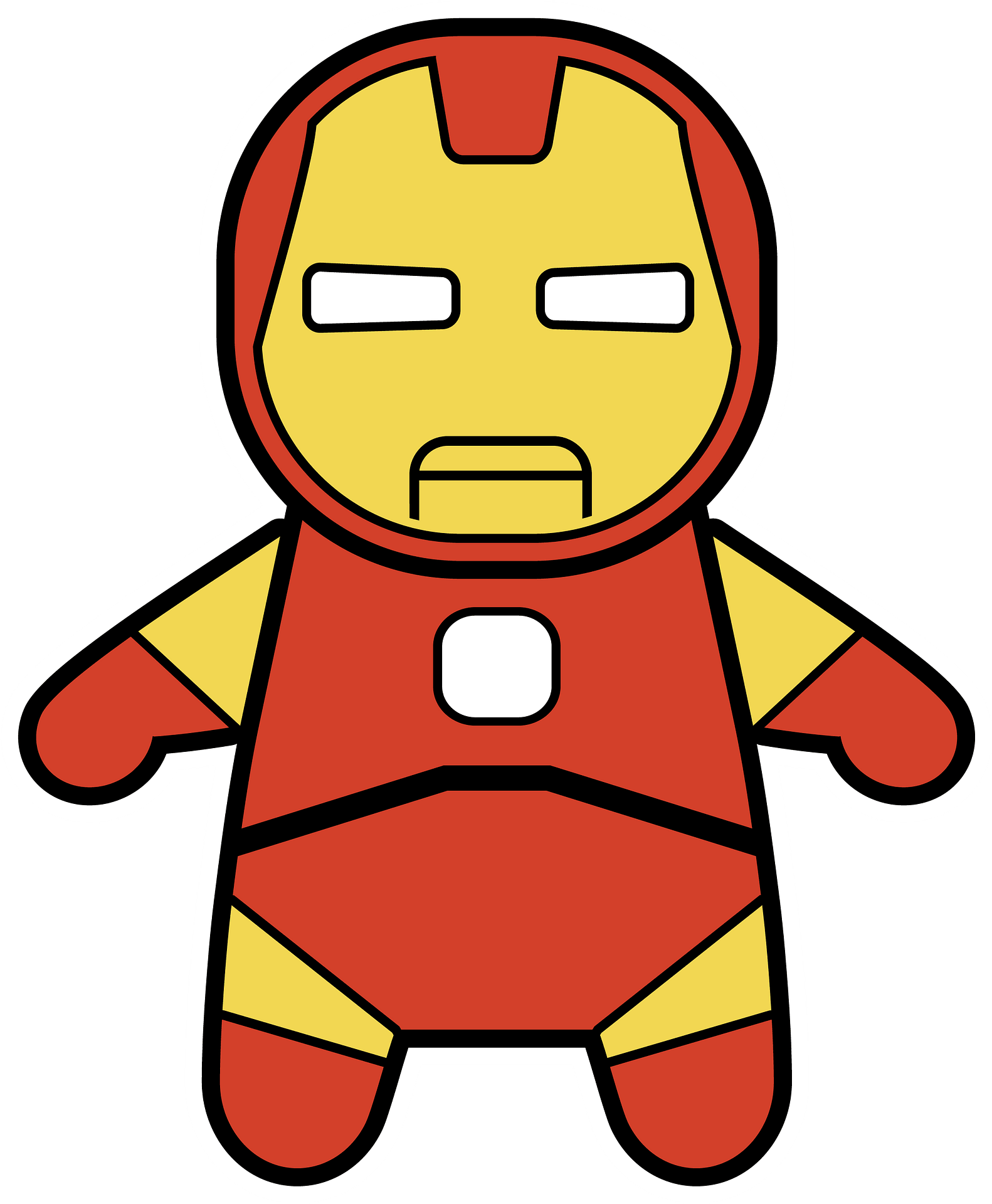 Vector Chibi Cartoon Iron Man PNG