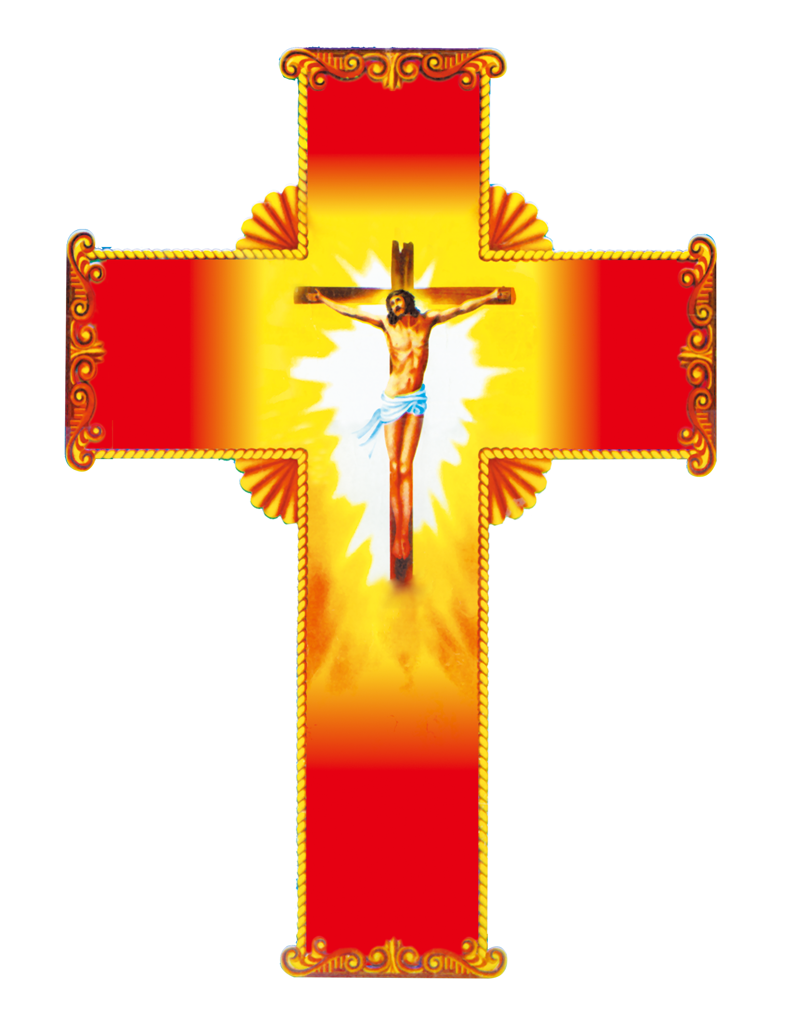 Jesus Christian Red Material Crucifix PNG