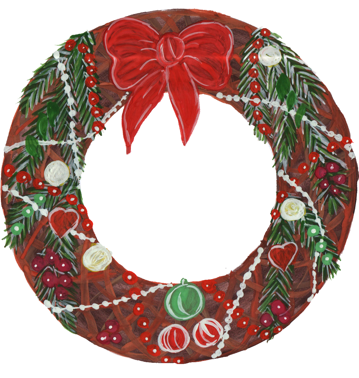 Watercolor Wreath Nativity Yuletide Holidays PNG