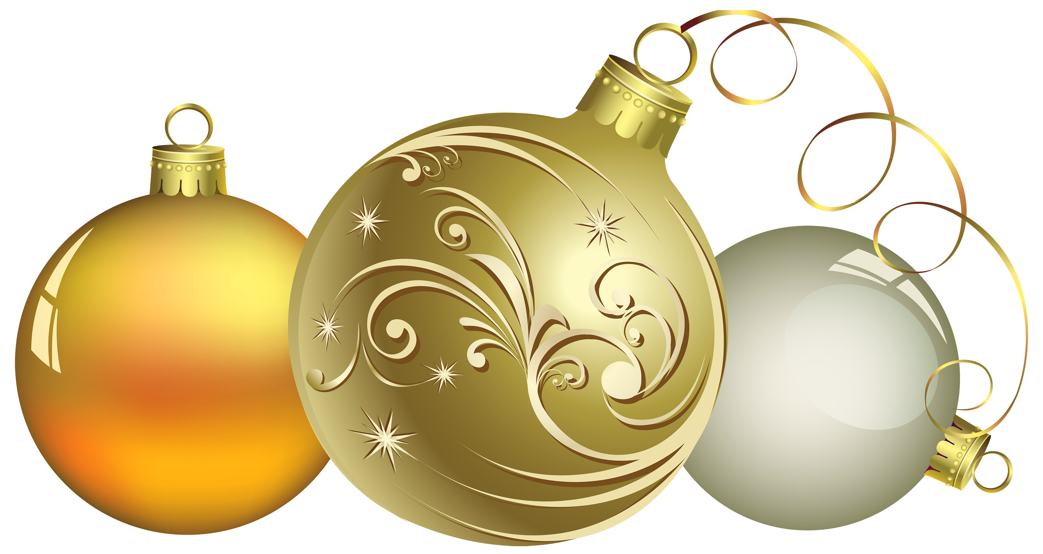 Bauble Celebrations Holidays Gold Christmas PNG