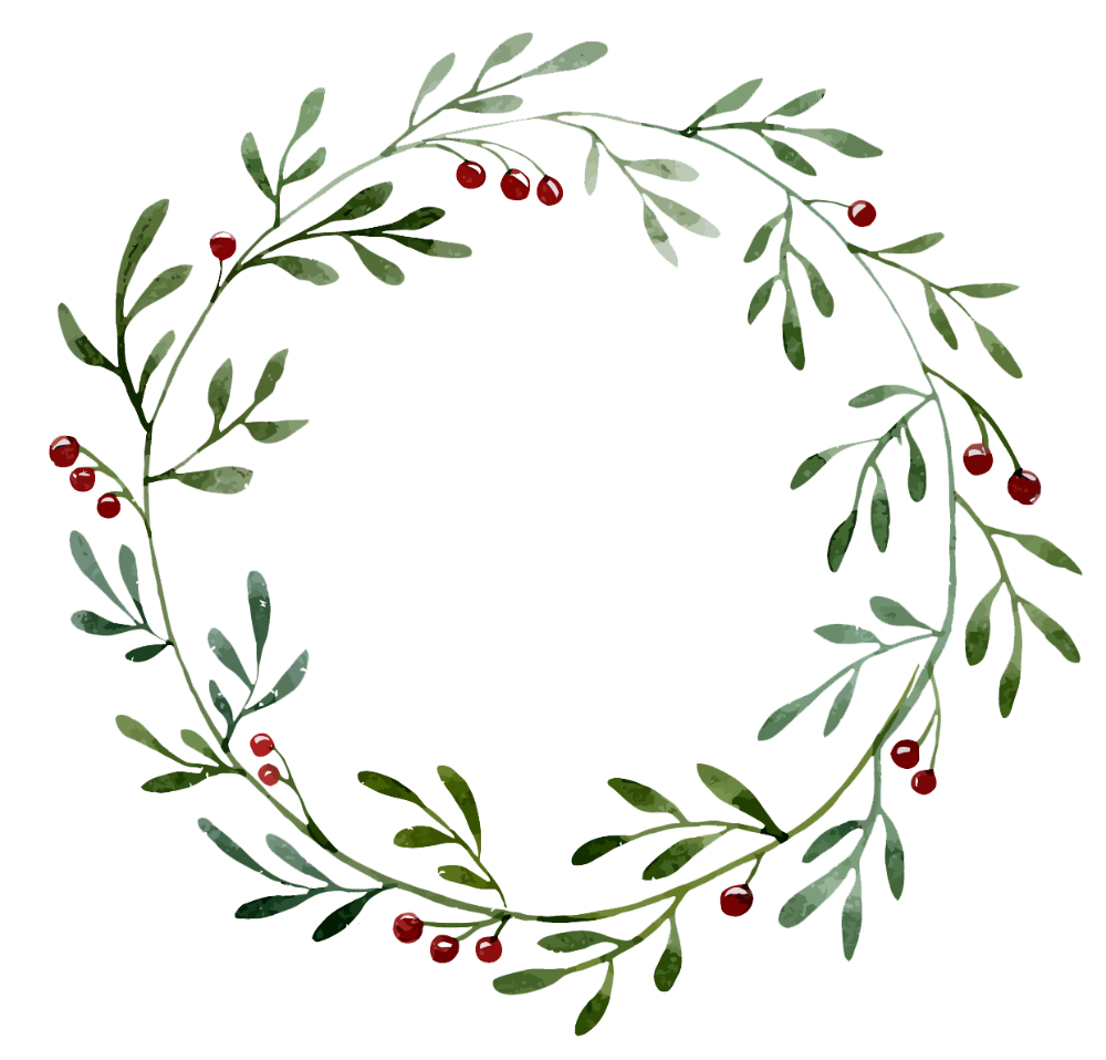 Snack Wreath Watercolor Yule Thanksgiving PNG
