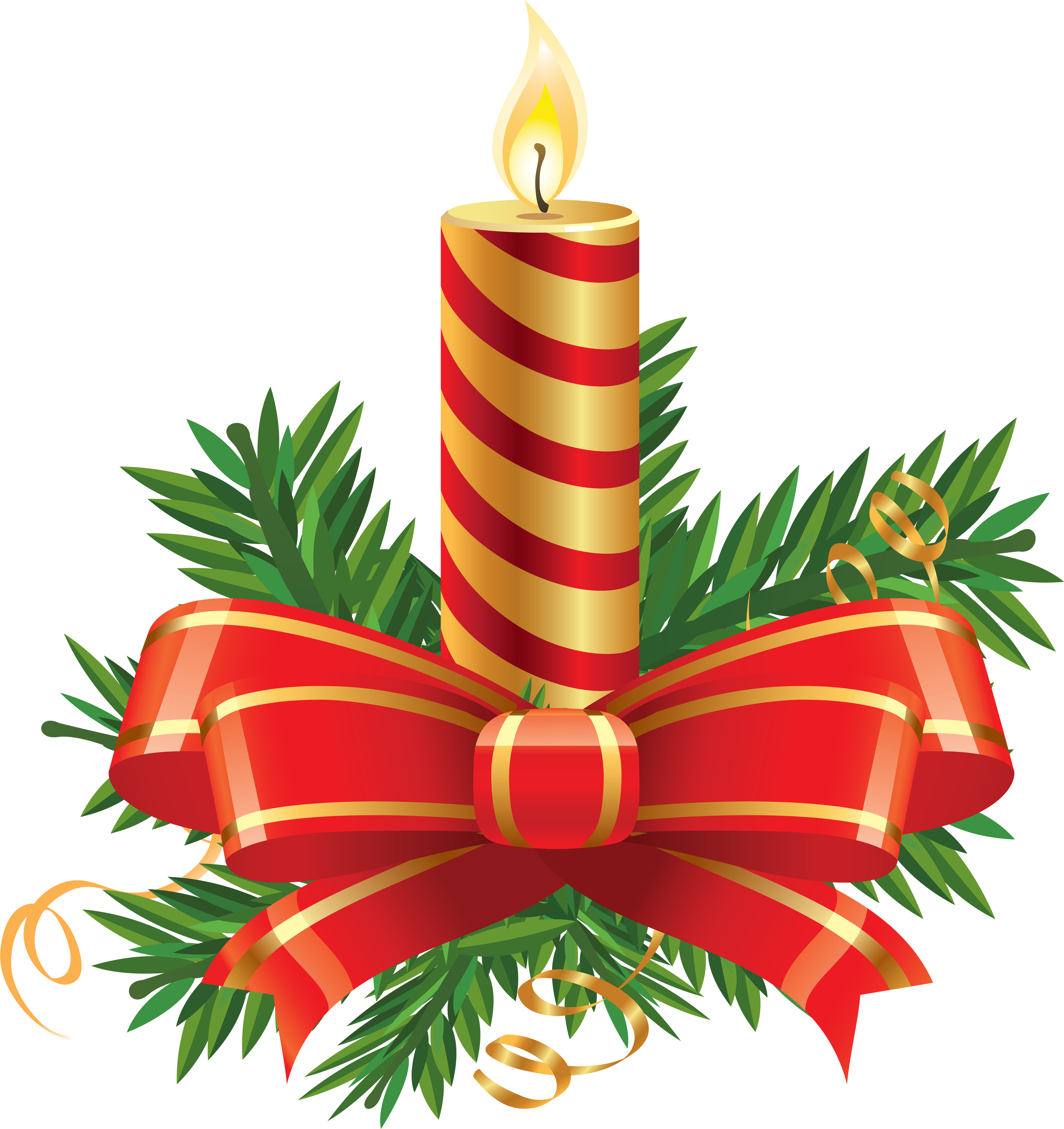 Gold Christmas High Candle Holidays PNG