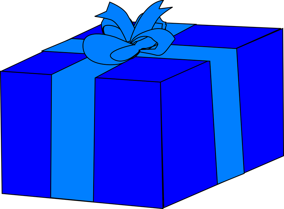 Blue Gift Thanksgiving Holidays Christmas PNG