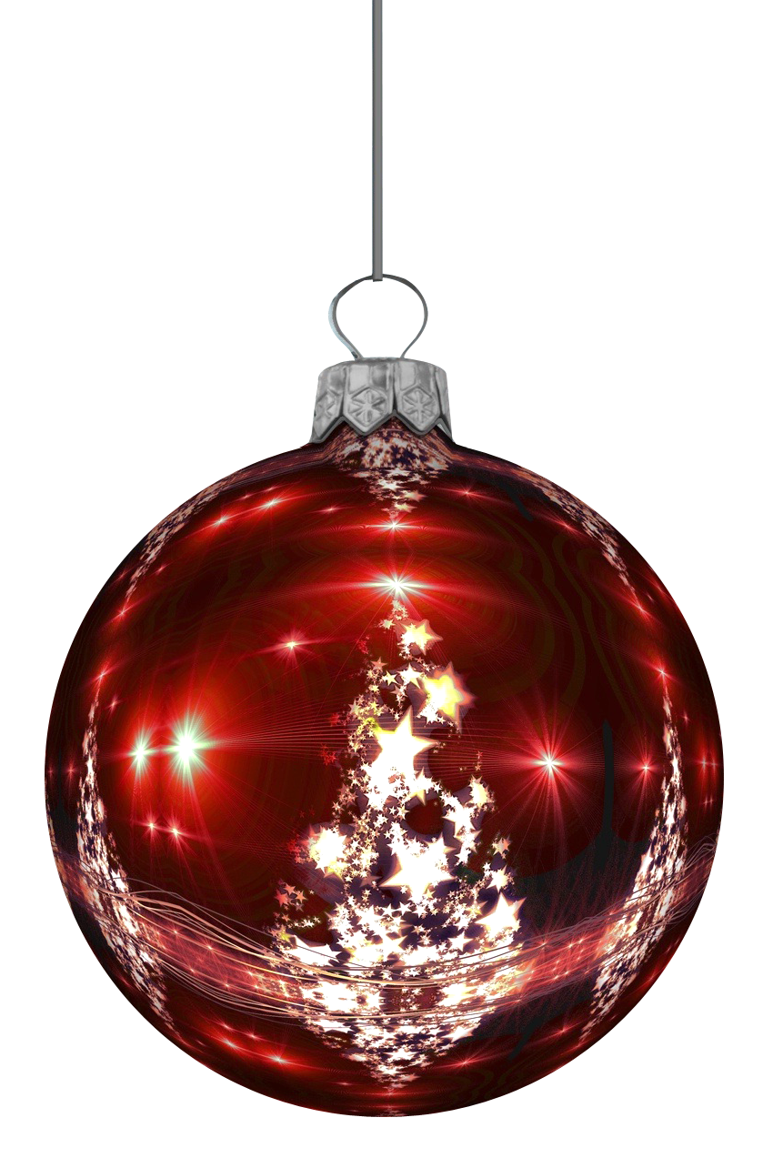 Red Yuletide Holidays Bauble Greetings PNG