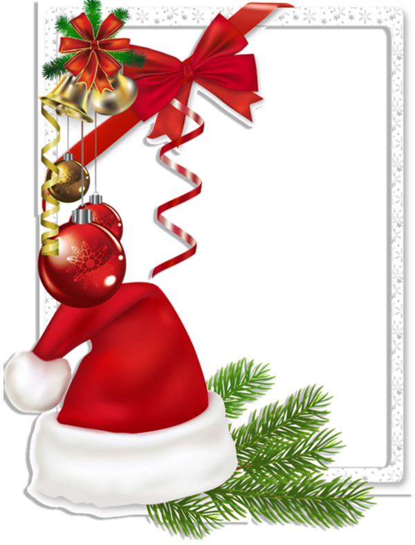 Holidays Bells Santa Yule Frame PNG