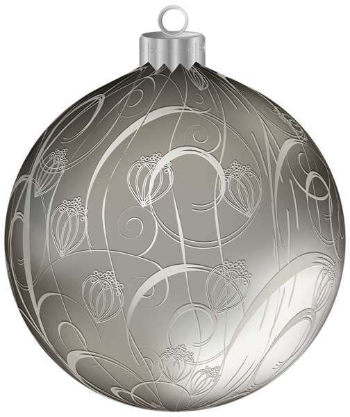 Holiday Christmas Bauble Silver Nativity PNG