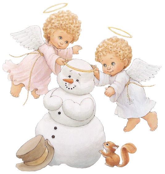 Angel Snowman Little Angels Cute PNG
