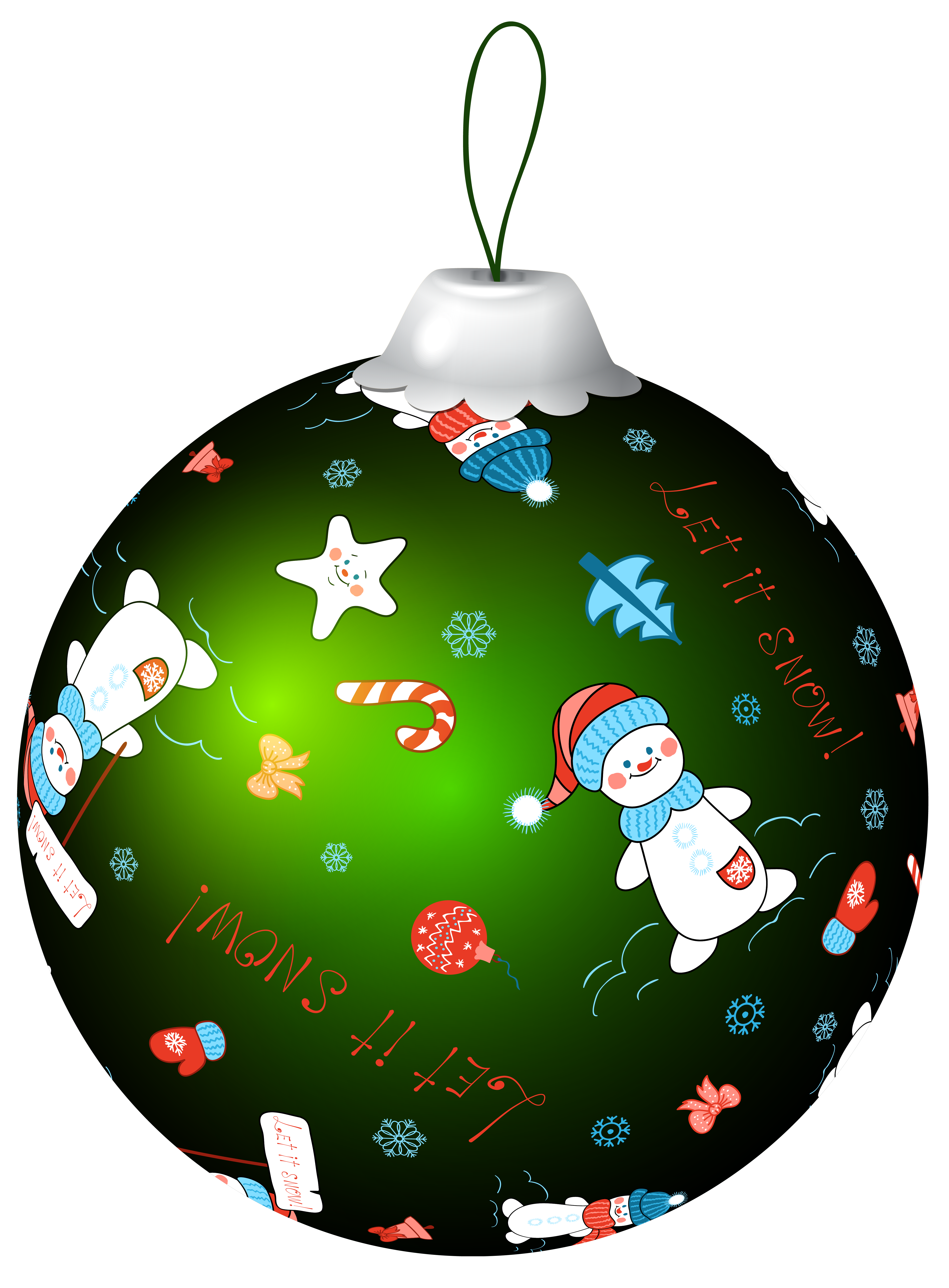 Decoration Sphere Green With Snowman PNG