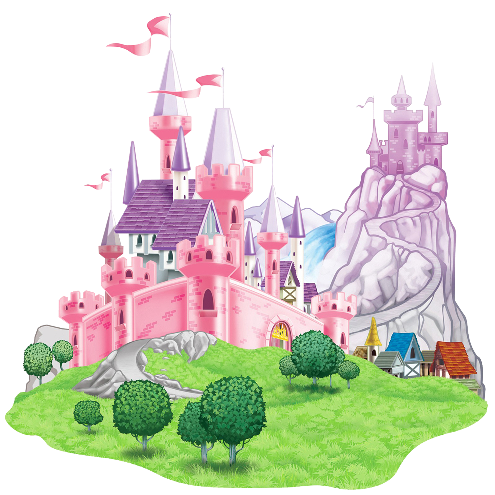 Ariel Play Aurora Castle Illustration PNG