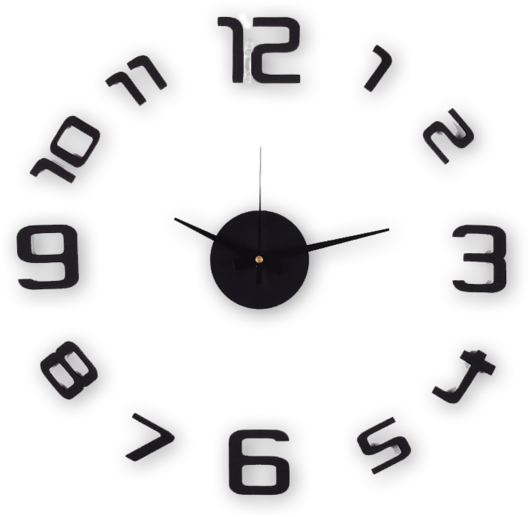 Black Wall Vector Clock Chronometer PNG