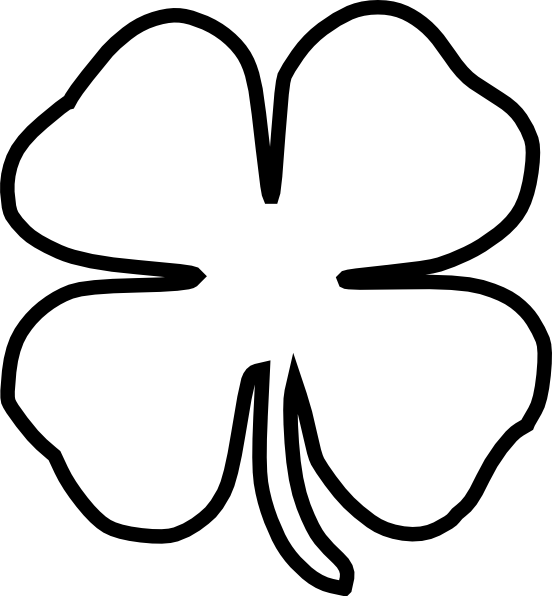 Trefoil Fourleaf White Art Black PNG