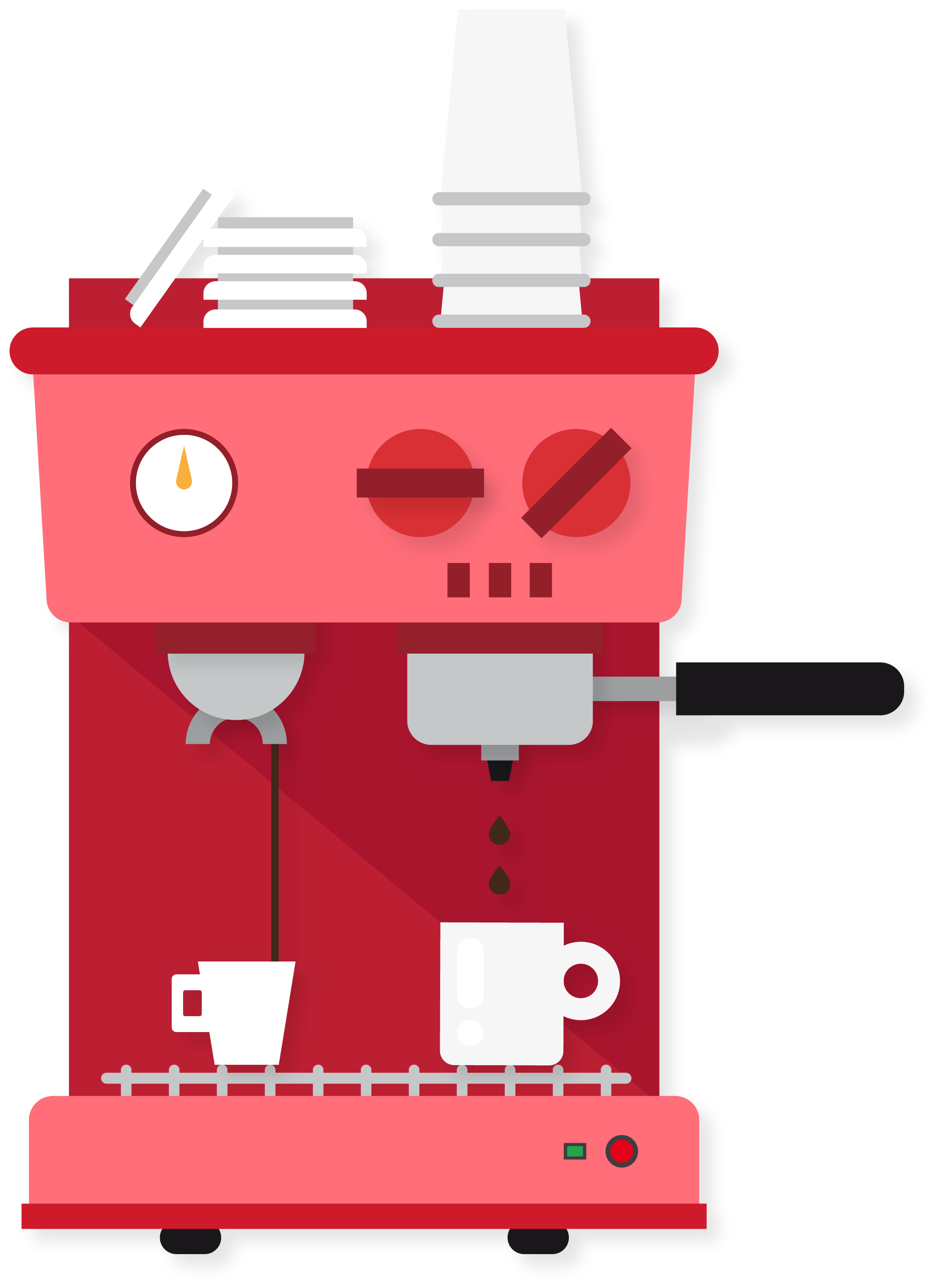 Instant Machine Latte Red Espresso PNG