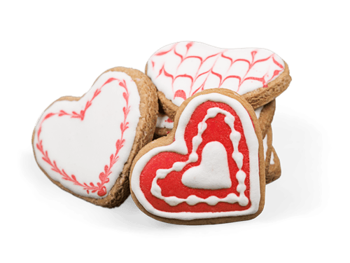 Heart Pancakes Pretzels Fruitcake Icing PNG