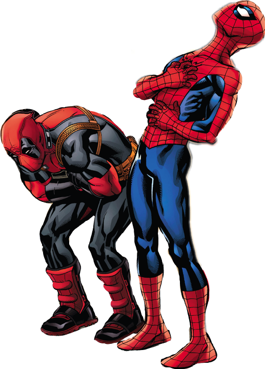 Deadpool Spiderman Cartoon PNG