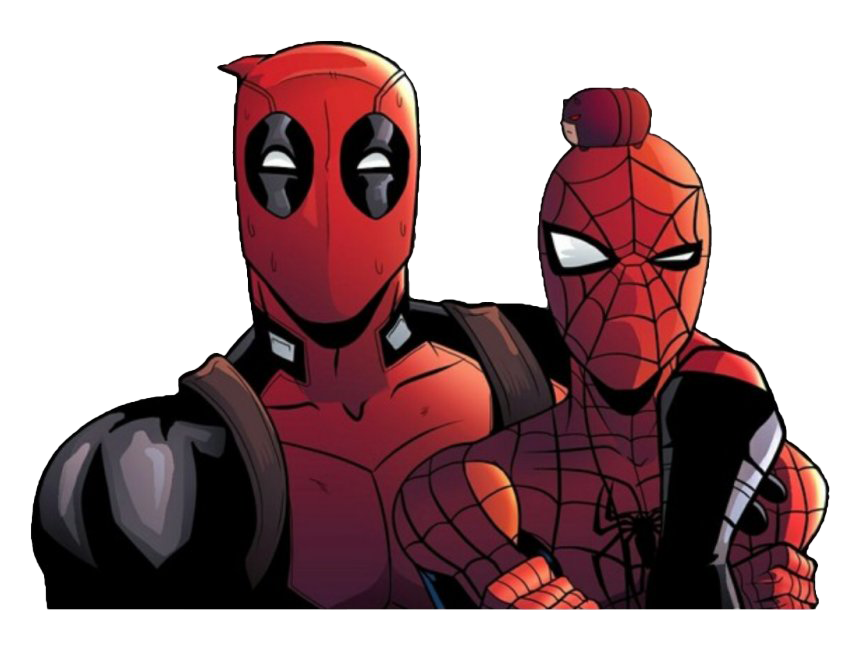 Spiderman Deadpool Cartoon PNG